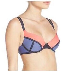 Maaji Colorblock Reversible Bikini Top M NWT